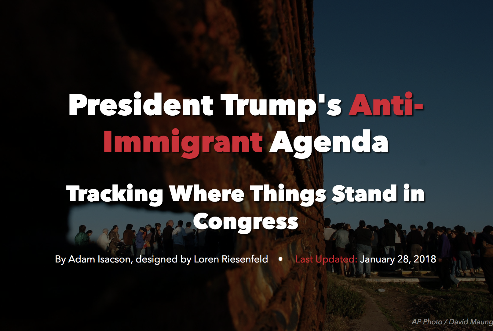 President Trump's anti-immigrant agenda — tracking where things stand in Congress