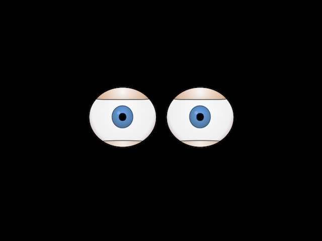 A cartoon pair of eyes