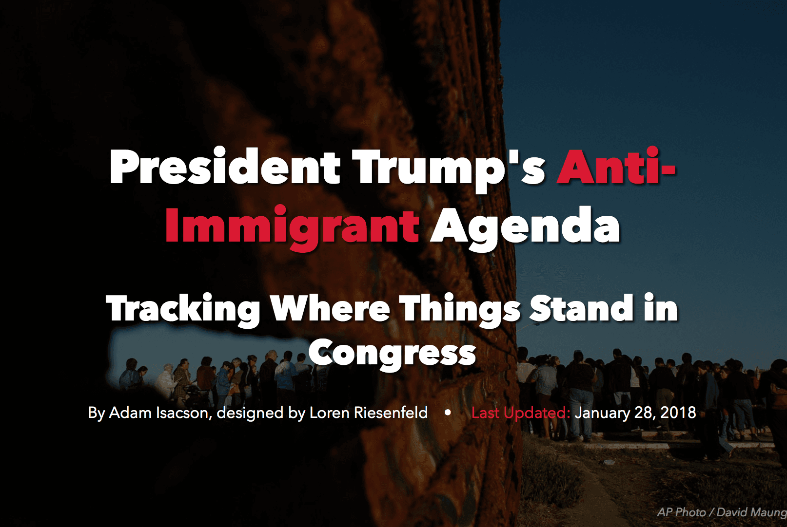 President Trump's anti-immigrant agenda — tracking where things stand in Congress